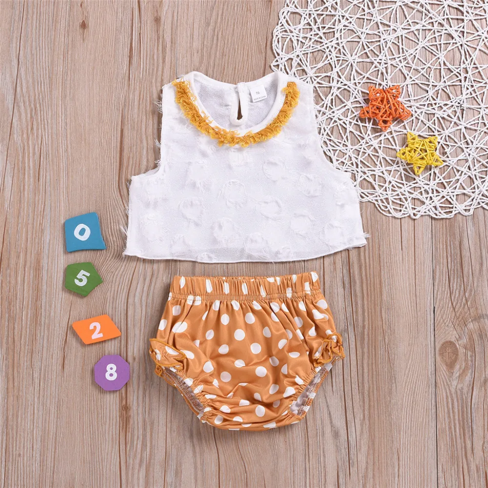 SAGACE/летние костюмы для новорожденных девочек Шорты в горошек Милая повседневная