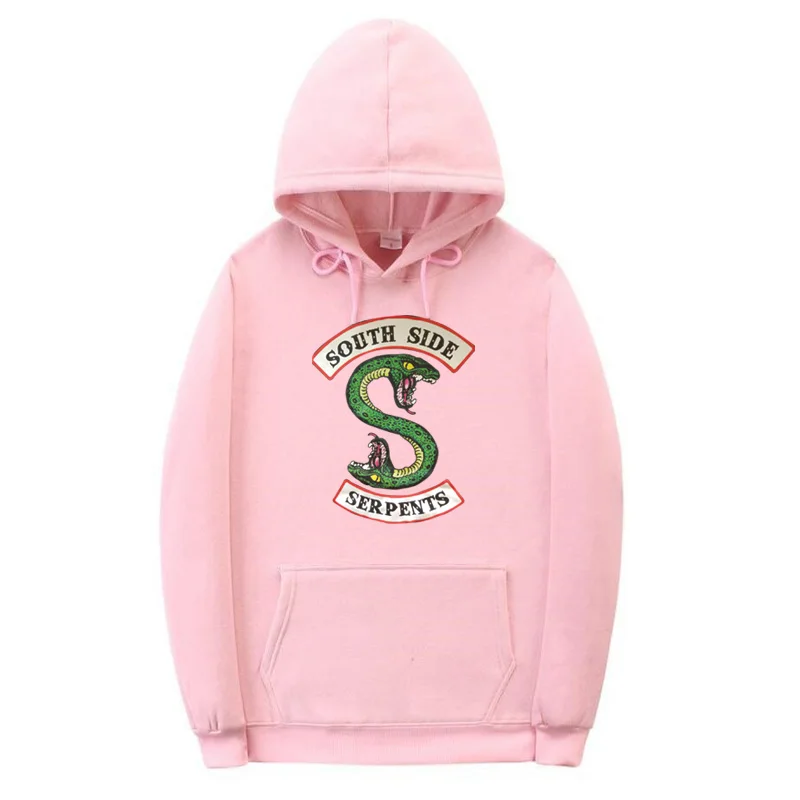 pink MS4 Новая "South Side serpents" свитер с капюшоном в стиле «хип-хоп», одежда для улицы, весеннее худи с принтом «Человек Для мужчин модные ривердейл Толстовка - Цвет: pink MS4