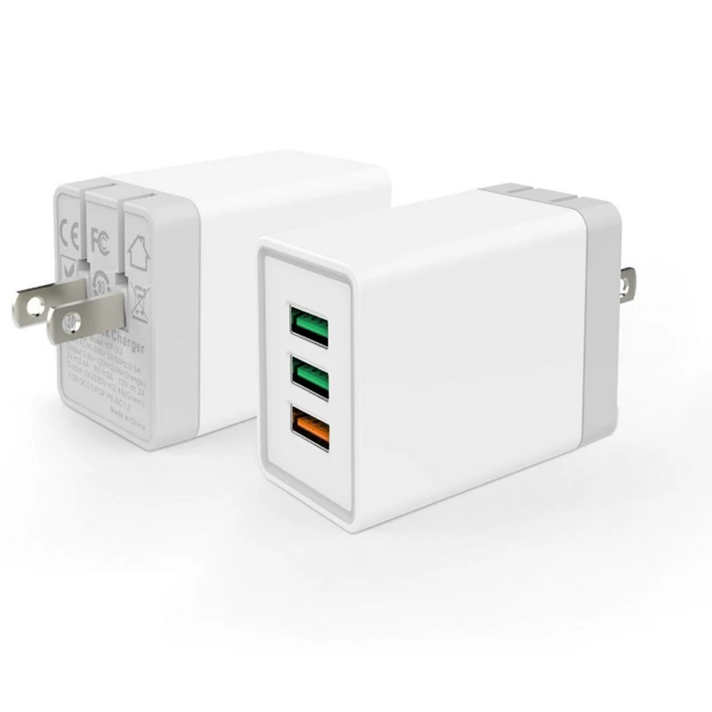 Быстрое зарядное устройство Usb 3 порта 30 Вт Зарядное для путешествий Qualcomm Быстрая