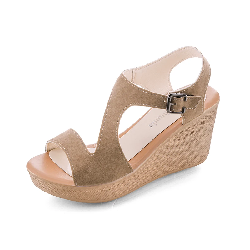 Fujin/брендовые летние женские босоножки с пряжкой Бархатные Модные из флока