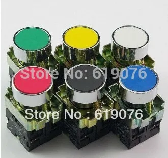 

10 шт., кнопочный переключатель Xb2BA21, XB2BA31, XB2BA42, XB2BA51, 22 мм, 1NO, мгновенный, шесть цветов на выбор, красный, желтый, синий, белый