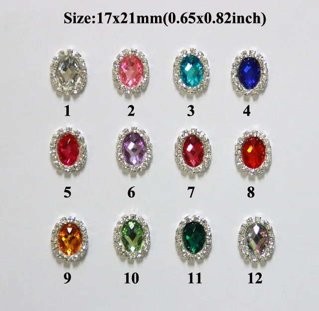 

Free Shipping 100pcs/lot 17x21mm Flatback Rhinestone Oval Button For Hair Flower Wedding Invitation Button LSRB1721