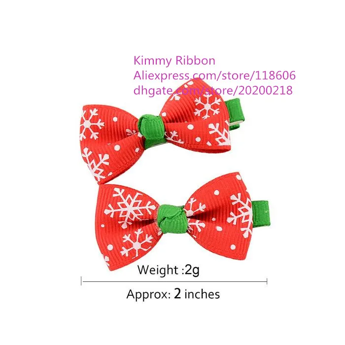 

300pcs Christmas Hair bow Green Red Holiday Girls Bows
