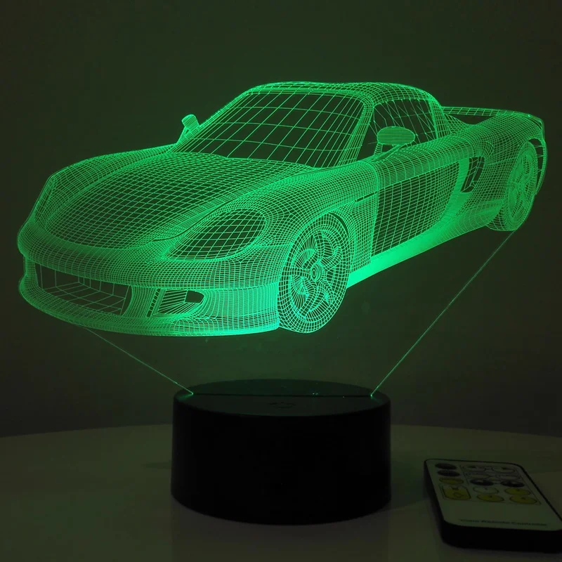 Светодиодный ночник с 3D эффектом для спортивного автомобиля домашнее украшение