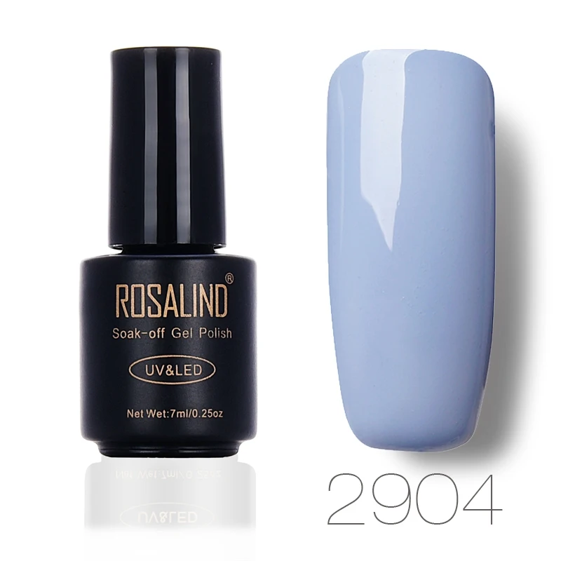 2904 ROSALIND гель 1 S 7 мл; Гель-лак для ногтей серого цвета для художественного маникюра ЖИВОПИСЬ база и верхнее покрытие требуется УФ Гель-лак для ногтей - Цвет: 2904