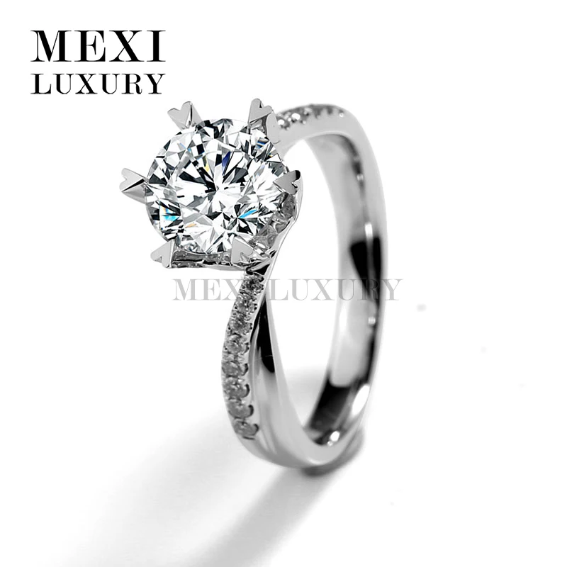 Круглый 1.5Ct EF Moissanites Винтаж 18 К белого золота Для женщин Юбилей кольцо Гарантия