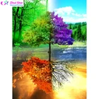 Полноразмерная Алмазная 5D картина YI BRIGHT, алмазная живопись сделай сам, вышивка крестиком, домашняя зеркальная картина с деревом