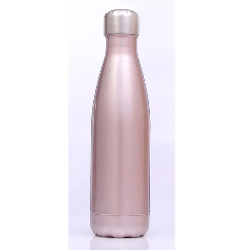Rose gold 500 мл вакуумная колба из нержавеющей стали, бутылка для воды, чашка с двойной изоляцией, термос - Цвет: Rose gold