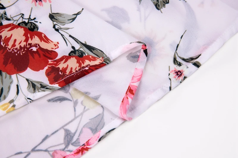 Miguofan Bohemian Maxi Dress Women White Floral Print Half Sleeve Loose Boho Dresses Casual Summer Dress Vestidos Female