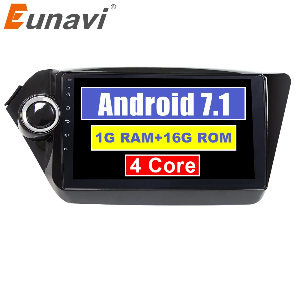 Eunavi 2 din 9 &quotandroid 7 1 автомобильный dvd плеер gps навигации для Kia k2 RIO 2010 2011 2012 2013 2014 2015 2017