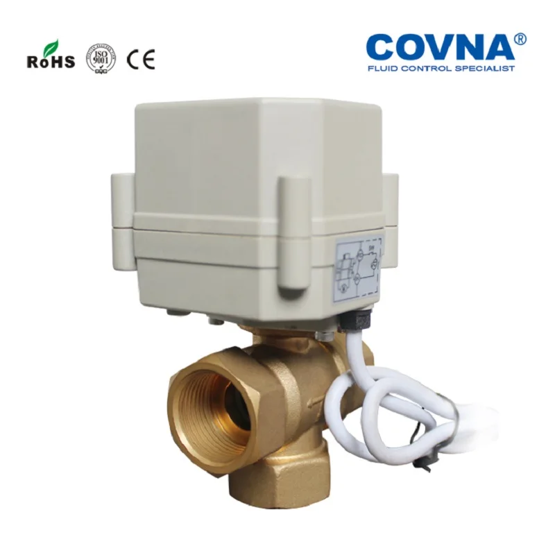 DN35 DC220v мини электропривод латунный 3 ходовой шаровой кран с внутренней