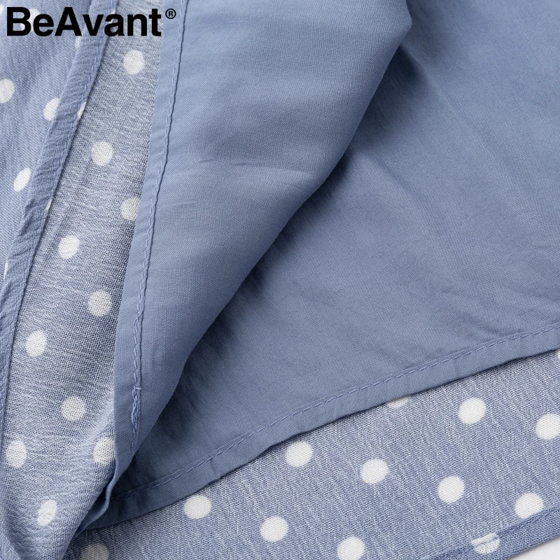 Женское платье в горошек BeAvant винтажное короткое с длинным рукавом и высокой