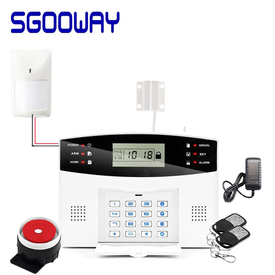 Kit B Sgooway беспроводной проводной gsm защита от взлома системы безопасности дома с автоматическим циферблатом движения датчик двери детектор - Цвет: Kit B