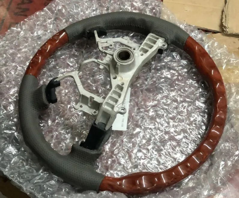 Деревянный кожаный руль для Toyota 2003 09 Prado 2700 4000 FJ120 LC120|Рулевые колеса и клаксоны| |