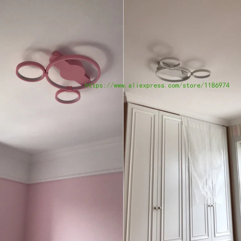 Домашний светодиодный потолочный светильник розового/синего/черного цвета