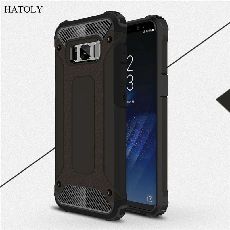 HATOLY For Coque Samsung Galaxy S8 Plus Case G955 Heavy Armor Hard Rubber Cover Silicone for 6.2&quot# | Мобильные телефоны и