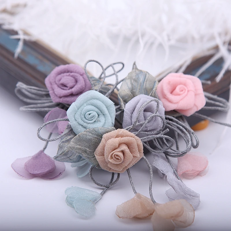 Кружевные цветы ручной работы корсаж 4 шт./лот кружевная ткань полиэстер