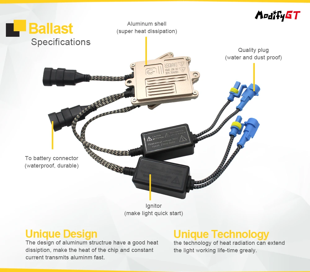 Modifygt AC 35 Вт Быстрый старт HID Балласт H1 H3 H7 H8/H9/H11 9005 HB3 9006 HB4 6000K 4300K 8000K автомобильные