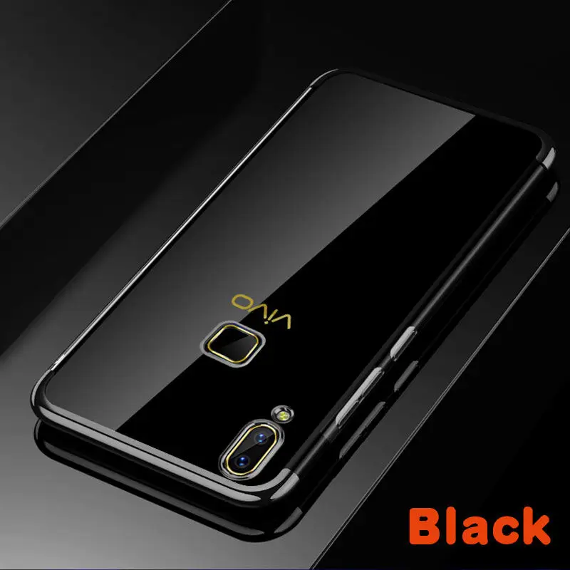 Чехол для Vivo V9 чехол Vivo Y85 чехол на заднюю часть, роскошный прочный армированный чехол для телефона из силикона Крышка для Vivo V9 V 9 молодежное 1723 VivoV9 Fundas Coque 6,3 - Цвет: Black