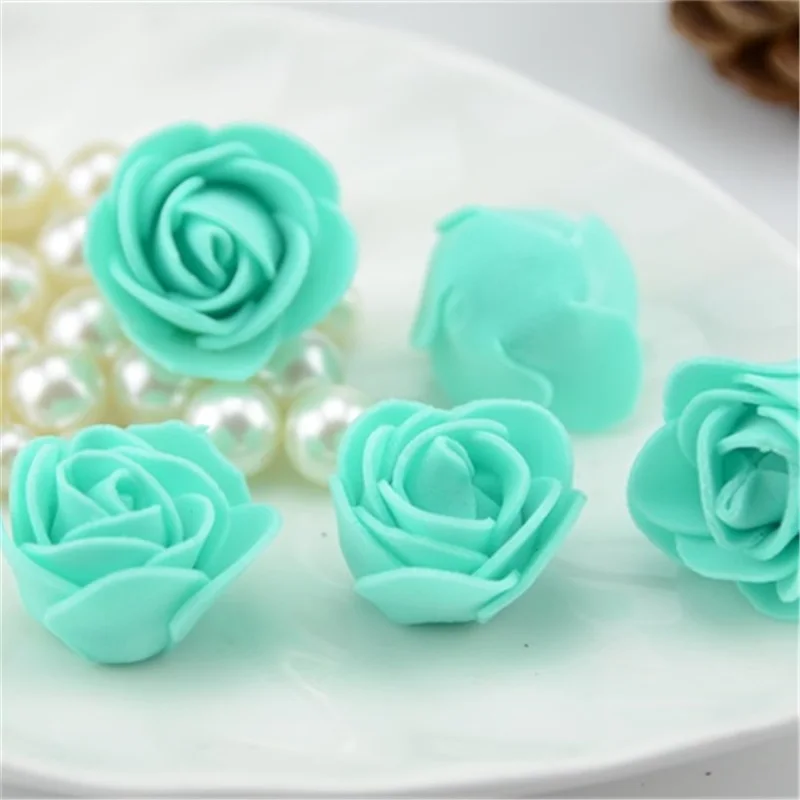 Tiffany 500 шт/партия многоцветный 3,0 см искусственные из ПЭ пена Роза голова ручной работы свадебные домашние фестивальные декорации вечерние DIY принадлежности - Цвет: Tiffany
