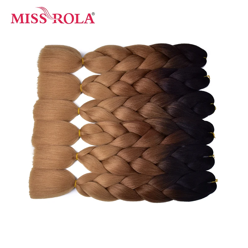 Miss Rola, 100 г, ультра большой Плетеный вязаный крючком, волосы для наращивания, 1 шт., 89 цветов, Ombre, синтетические, на крючках, косички, цвет волос