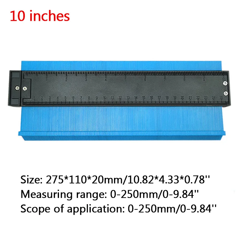 10 inch blue 5/6/10 дюймов Пластик профиль копия датчик контур датчик дубликатор duplo и Стандартный Дерево Лазерная маркировочная инструмент обмотка труб в клеточку измерены в ненатянутом ламинат инструменты - Цвет: 10 inch blue