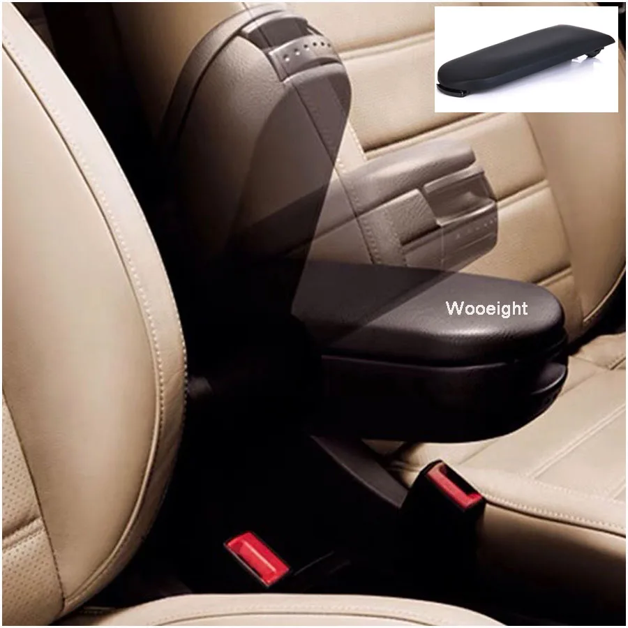 Подлокотник для центральной консоли Wooeight черная кожаная крышка 18D 867 173 VW B5 Jetta 4 Bora
