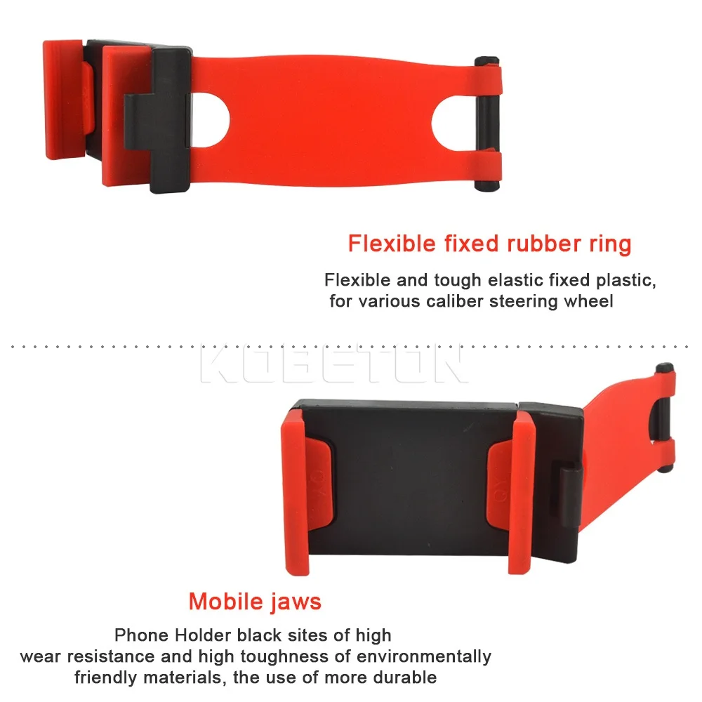 Автомобильный держатель для телефона автомобильный на руль красный iPhone Samsung