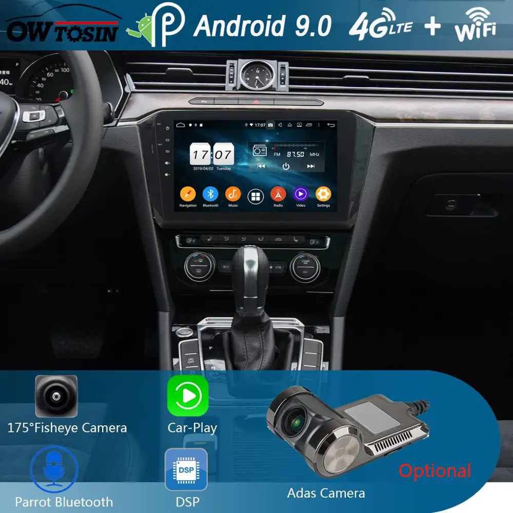 Автомобильный мультимедийный проигрыватель 9 дюймов IPS Octa 8 Core Android 0 DVD радио 4 гб RAM
