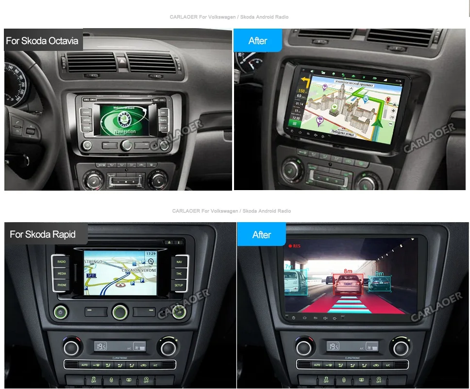 " Android 8,1 автомобильный радиоприемник gps навигатор для Volkswagen Skoda Octavia golf 5 6 touran passat B6 polo tiguan yeti rapid multimedia