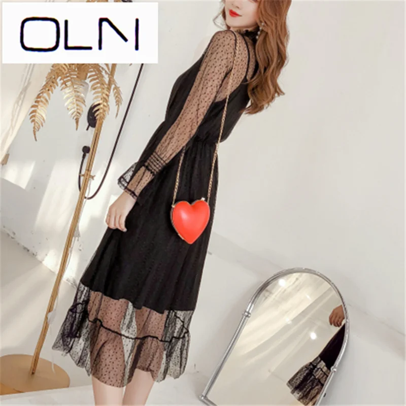 Летнее платье в Корейском стиле Vestidos OLN + слинг Корейская версия комплект из 2