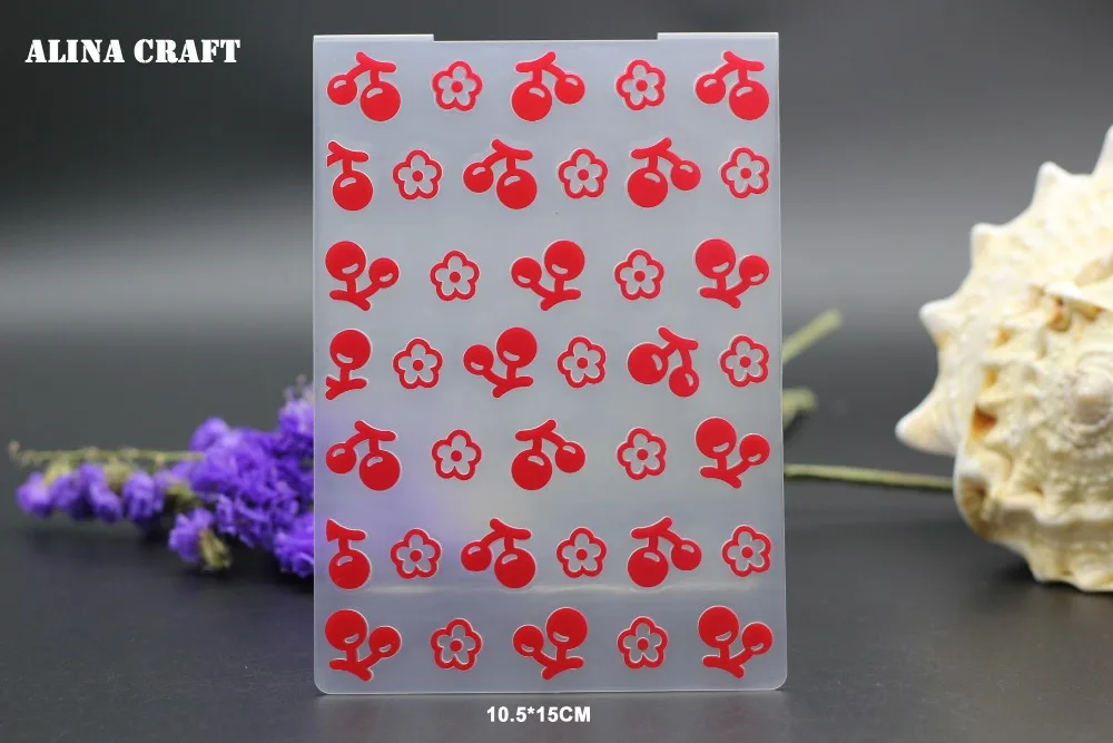 10 5x15 см цветок Вишня печать пластиковые папки для тиснения DIY конверт