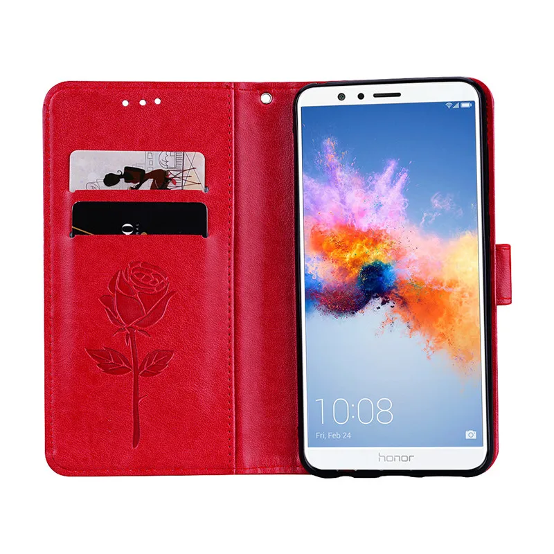 Кожаный чехол с 3D цветами для Huawei Honor 7A женский флип 7C телефона|Бамперы| |