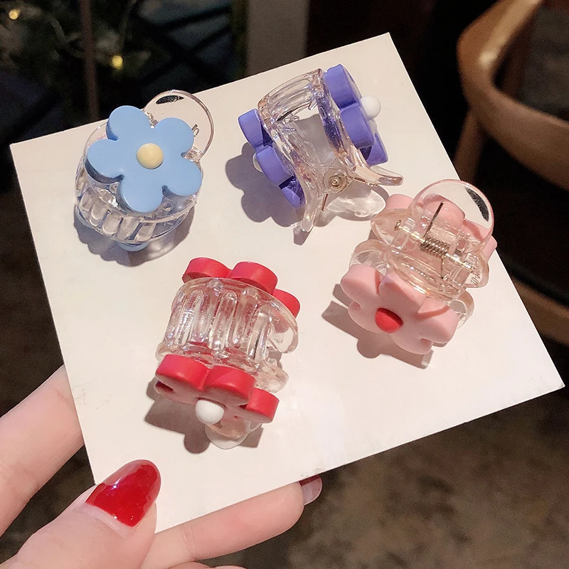 Новые заколки для волос с цветами корейские милые девочек модные акриловые