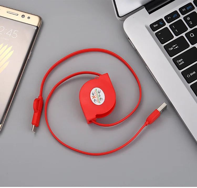 2 in 1 Universal Micro USB retractable cable Type-C Charge Data Cable For Samsung HTC Xiaomi Wire Free Shipping | Электроника