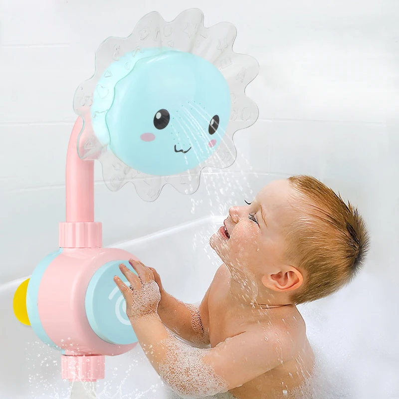 

Baby Kids Shower Bath Toys Soft Rubber Bathroom Play Fun Sunflower Colorful Flutes Style Baby Children's Toy