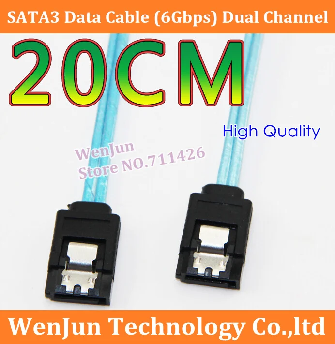 

Free Shipping dual channel SATA3 data cable (6Gbps) dual head straight with shrapnel High Quality