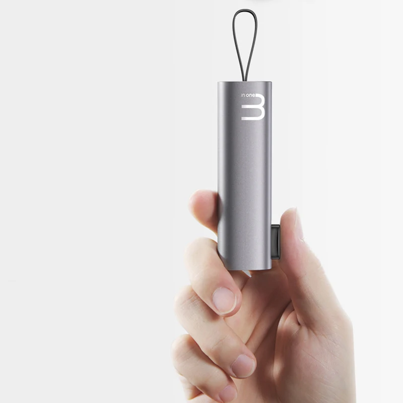 Портативный 3 в 1 зарядный кабель для телефона type C Micro USB iPhone samsung освещения iOS Android