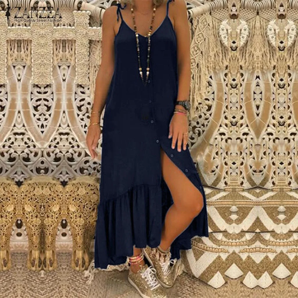 Женское платье на тонких бретельках Свободный жилет Летний Повседневный Сарафан