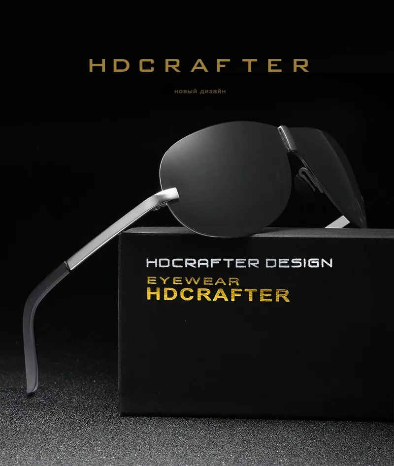 Распродажа HDCRAFTER без оправы Для Мужчин's-поляризованные очки UV400 объектив солнцезащитные очки мужской Eyewears аксессуары для Для мужчин