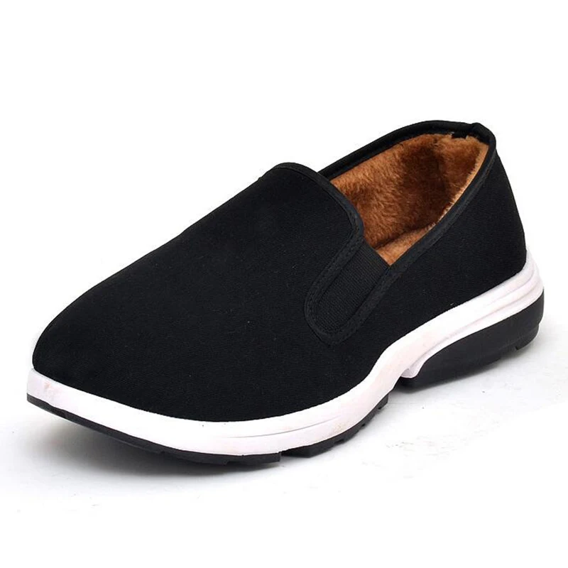 THEAGRANT 2018 Autumn Winter Men Shoes Warm Fur-lined Platform Causal Male Wedge Sneakers Slip on Flat Boots MFS3011 |