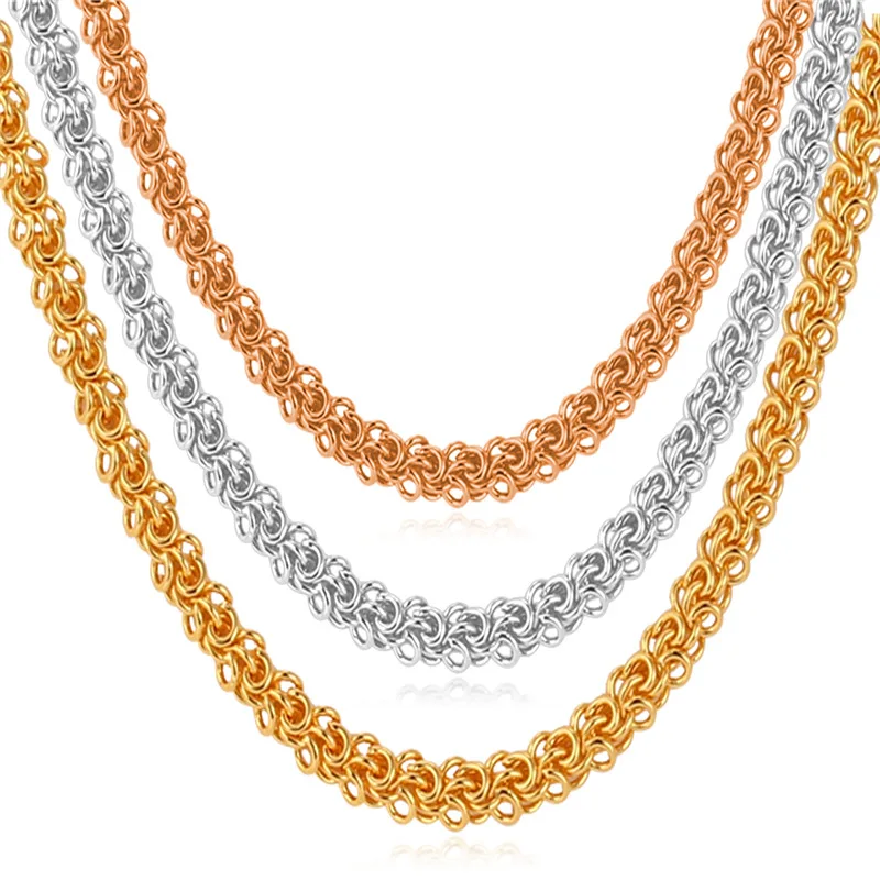 

Kpop витое ожерелье для мужчин Желтое золото/серебро цвет Ювелирная цепочка модные ювелирные изделия Высокое качество Винтаж N614