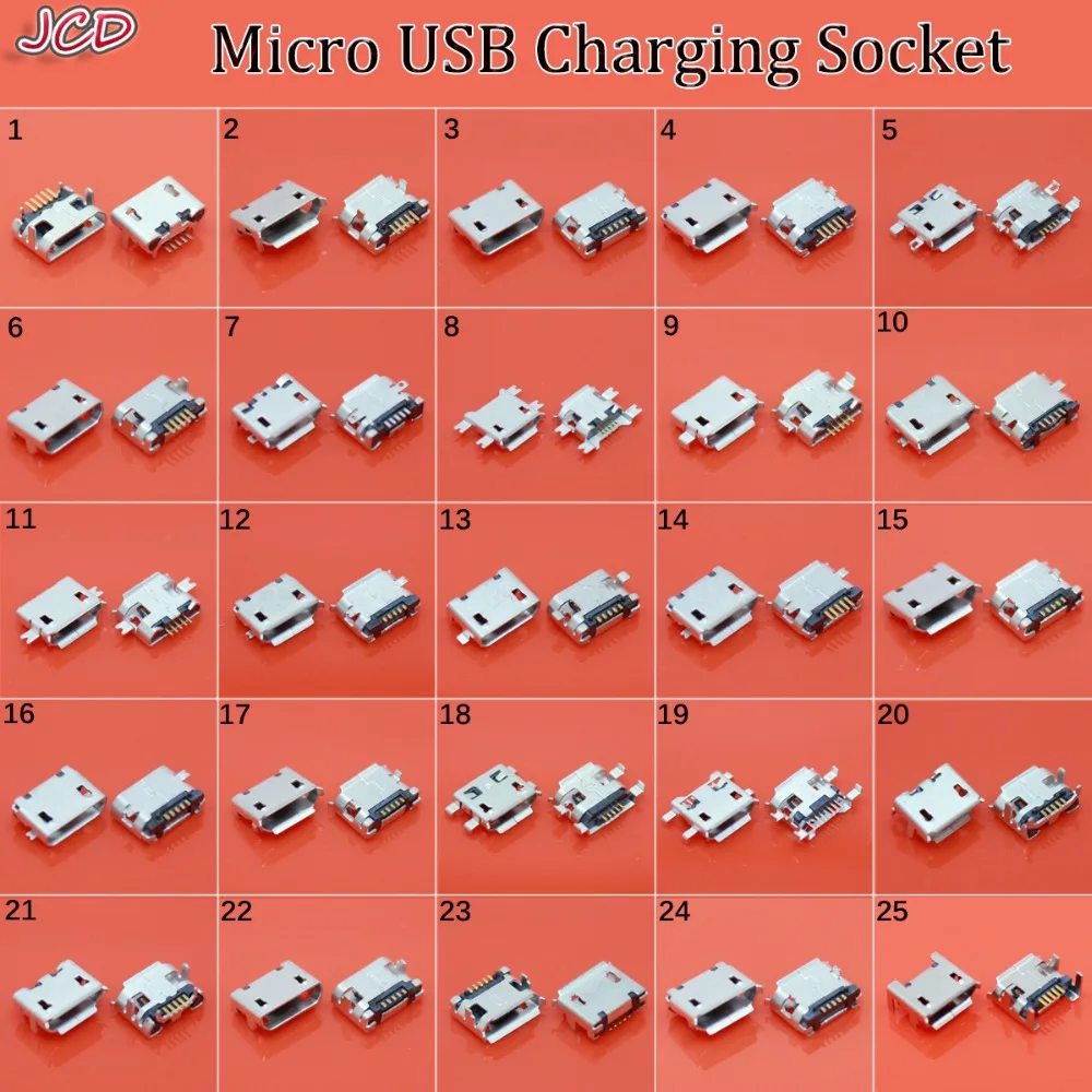 JCD 5 контактный разъем SMT гнездовой Micro USB Type B SMD DIP 7 Для Lenovo|Соединители| |