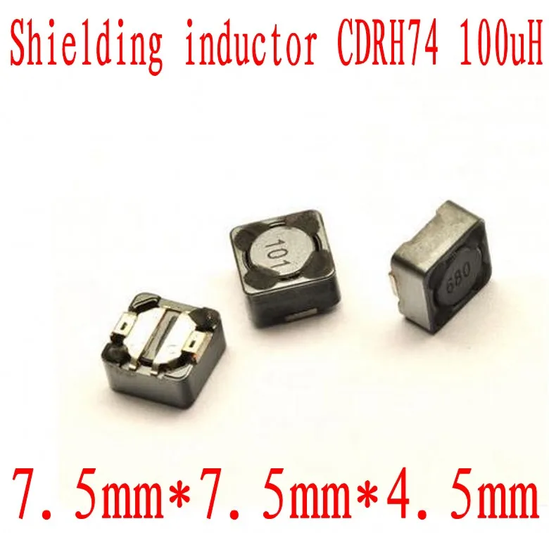 1000 шт./лот экранированный индуктор SMD Силовые индукторы 7*7*4 мм 100uH CDRH74R 101 высокое