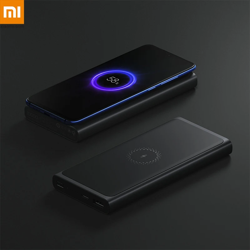Xiaomi Mi Беспроводной внешний аккумулятор 10000 мАч PLM11ZM Qi Быстрая зарядка usb type C внешний аккумулятор Макс 10 Вт портативное быстрое зарядное устройство