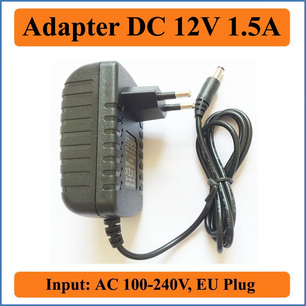12V 1.5A штепсельная вилка европейского стандарта AC DC адаптер источника питания