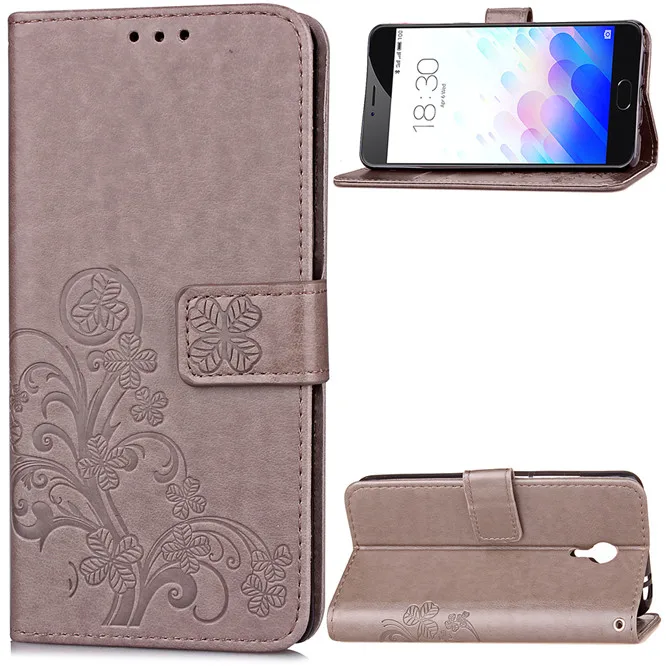 Four Leaf Clover Case Для Meizu Meilan Note 3 Флип Бумажник кожа Мейлань Примечание Телефон PU Кожа С