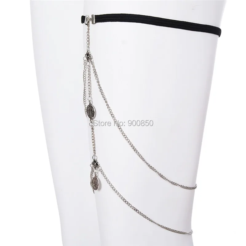 Новинка модная цепочка серебряного цвета в готическом стиле с монетами