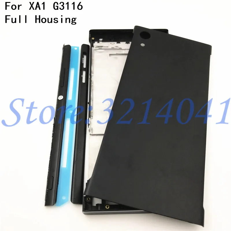 

Full Housing Middle Front Frame Bezel Housing For Sony Xperia XA1 G3116 G3115 G3112+Side Rail Stripe with Side Buttons+Logo