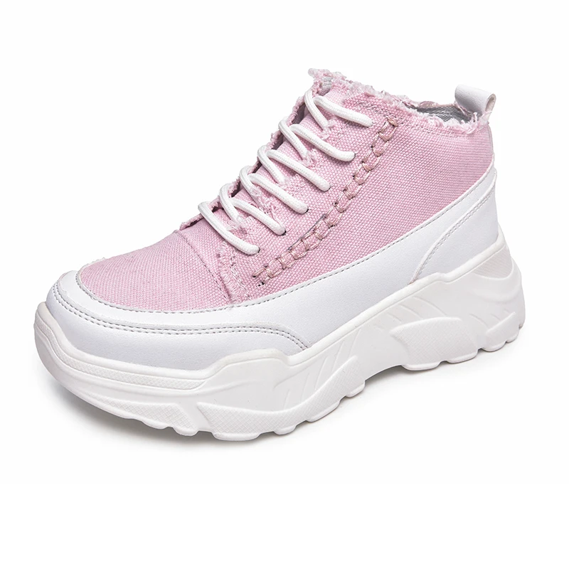 HQFZO/Pantshoes/женские кроссовки на платформе и высоком каблуке; уличная женская обувь; дышащая повседневная женская обувь; цвет красный, черный, желтый